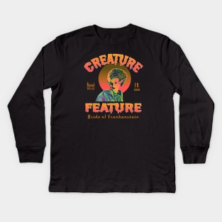 Creature Feature Bride of Frankenstein Kids Long Sleeve T-Shirt